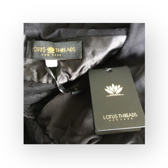 new Lotus Threads ๐ Lace Romper Overlay Gown Cocktail Maxi Dress ๐ Edgy Chic - Picture 12 of 16